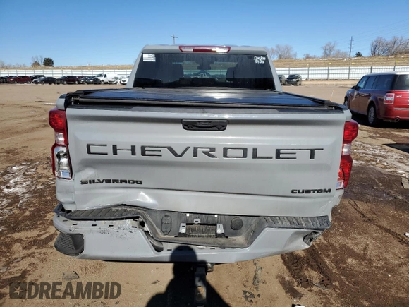 2024 Chevrolet Silverado 1500 Custom with VIN 3GCPDBEK6RG223886, listed as a Copart auction lot 41751785 with 23,300 mi miles and Salvage Title. Bid and sale history available at DreamBid. Image 6.