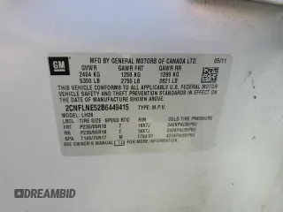 2011 Chevrolet Equinox 2LT with VIN 2CNFLNE52B6449415, listed as a Copart auction lot 54055555 with 25,311 mi miles and Clean Title. Bid and sale history available at DreamBid. Image 12.
