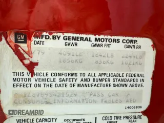 1979 Chevrolet Corvette with VIN 1Z87895421529, listed as a Copart auction lot 64693735 with 49,882 mi miles and Salvage title. Bid and sale history available at DreamBid. Image 10.