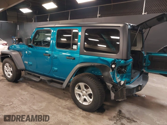 2020 Jeep Wrangler Unlimited Sport S z VIN 1C4HJXDN9LW194222, wystawiony jako IAAI lot #42079625 z przebiegiem 78 437 mil mil oraz . Historia ofert i sprzedaży dostępna na DreamBid. Obrazek 3.
