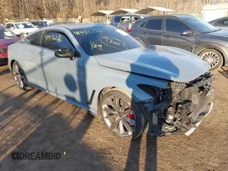 2022 Infiniti Q60 Red Sport 400 with VIN JN1FV7LL0NM680575, listed as a IAAI auction lot 41436276 with 26,862 mi miles and . Bid and sale history available at DreamBid. Image 1.
