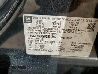 2015 Chevrolet Silverado 1500 LTZ with VIN 3GCUKSEC2FG504886, listed as a Copart auction lot 46433495 with 131,475 mi miles and Salvage Title. Bid and sale history available at DreamBid. Image 13.