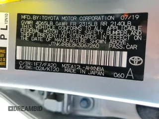 2019 Toyota Corolla Hatchback SE with VIN JTNK4RBE8K3067260, listed as a Copart auction lot 73574394 with 45,907 mi miles and Non Repairable. Bid and sale history available at carsss.com. Image 13.