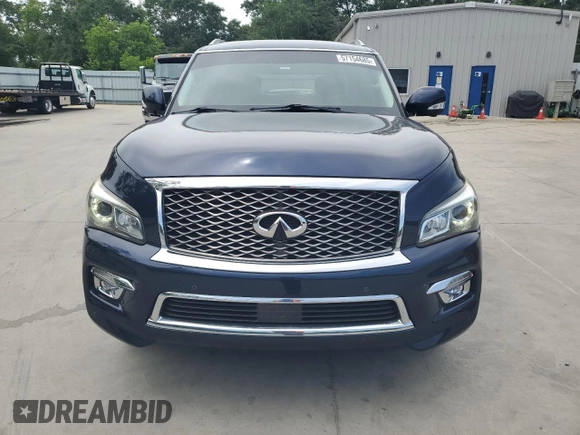 2016 Infiniti QX80 with VIN JN8AZ2NF9G9610685, listed as a Copart auction lot 57154685 with 94,176 mi miles and Salvage title. Bid and sale history available at DreamBid. Image 5.