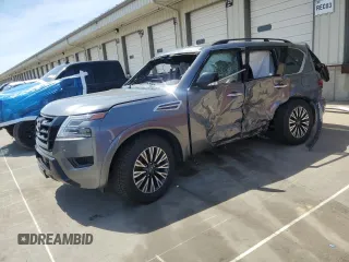 2023 Nissan Armada SL with VIN JN8AY2BBXP9833063, listed as a Copart auction lot 53911775 with 56,367 mi miles and Salvage Title. Bid and sale history available at carsss.com. Image 1.