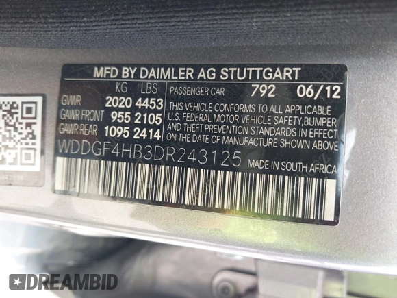2013 Mercedes-Benz C 250 Sport with VIN WDDGF4HB3DR243125, listed as a IAAI auction lot 42143454 with 122,462 mi miles and . Bid and sale history available at carsss.com. Image 9.