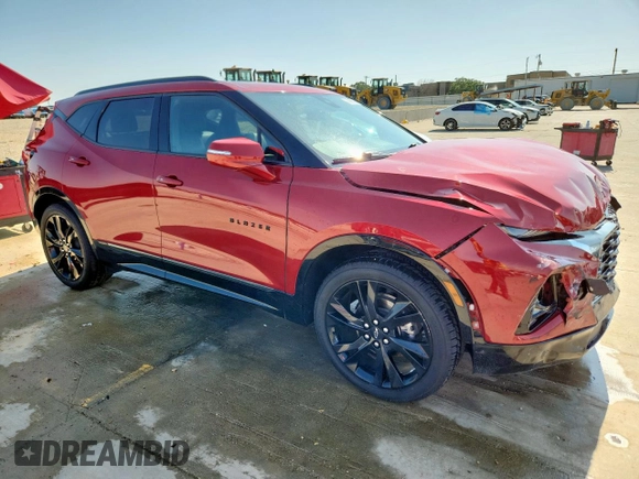 2021 Chevrolet Blazer RS with VIN 3GNKBERS3MS512684, listed as a Copart auction lot 58905725 with 76,347 mi miles and Salvage title. Bid and sale history available at DreamBid. Image 4.
