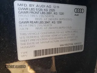 2020 Audi Q3 S line Prestige with VIN WA1FECF39L1060222, listed as a Copart auction lot 88142775 with 86,024 mi miles and Salvage Title. Bid and sale history available at carsss.com. Image 14.