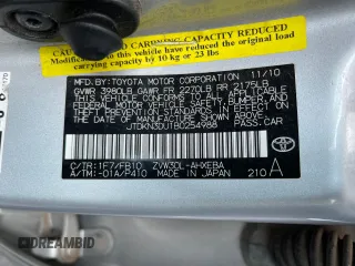 2011 Toyota Prius I with VIN JTDKN3DU1B0254988, listed as a Copart auction lot 58939105 with 196,757 mi miles and Clean title. Bid and sale history available at DreamBid. Image 10.