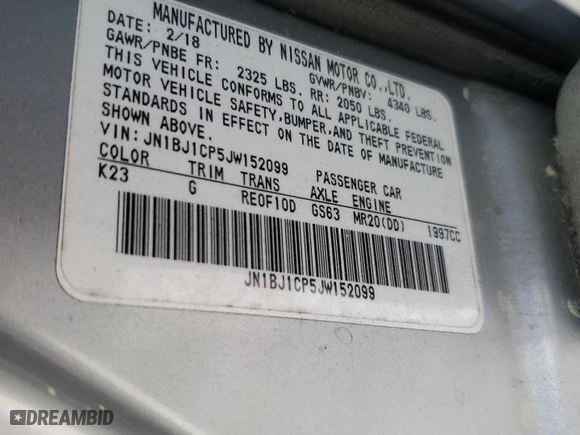 2018 Nissan Rogue Sport S with VIN JN1BJ1CP5JW152099, listed as a Copart auction lot 50326655 with 108,069 mi miles and Salvage Title. Bid and sale history available at carsss.com. Image 13.