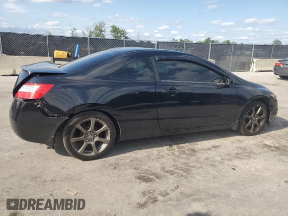 2007 Honda Civic Cpe LX with VIN 2HGFG12607H574182, listed as a Copart auction lot 51286655 with 182,905 mi miles and Salvage Title. Bid and sale history available at carsss.com. Image 3.
