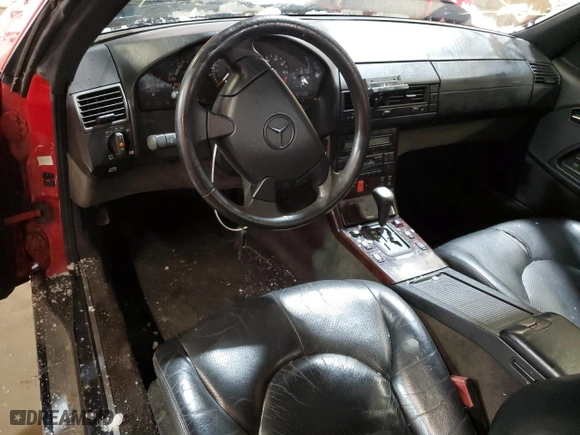 1997 Mercedes-Benz SL-Class with VIN WDBFA63F9VF143994, listed as a Copart auction lot 81814144 with 0 mi miles and Salvage Title. Bid and sale history available at carsss.com. Image 8.