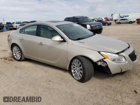 2012 Buick Regal Premium 1 with VIN 2G4GS5EK2C9142548, listed as a Copart auction lot 46497415 with 139,197 mi miles and Salvage title. Bid and sale history available at DreamBid. Image 4.