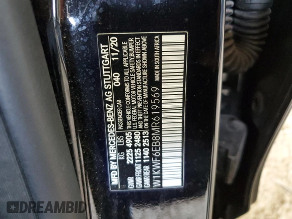 2021 Mercedes-Benz C 43 AMG z VIN W1KWF6EB8MR619569, wystawiony jako Copart lot #69717214 z przebiegiem Nie podano mil oraz Szkoda całkowita • Salvage title. Historia ofert i sprzedaży dostępna na DreamBid. Obrazek 12.