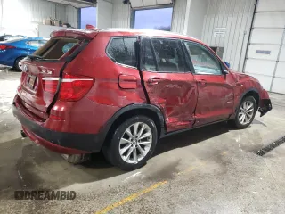 2013 BMW X3 xDrive28i with VIN 5UXWX9C57D0A25292, listed as a Copart auction lot 87730015 with 108,868 mi miles and Salvage Title. Bid and sale history available at carsss.com. Image 3.