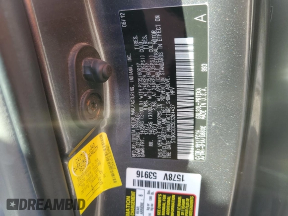 2012 Toyota Sienna LE AAS with VIN 5TDKK3DC5CS264437, listed as a Copart auction lot 51627875 with 165,778 mi miles and Salvage Title. Bid and sale history available at carsss.com. Image 13.