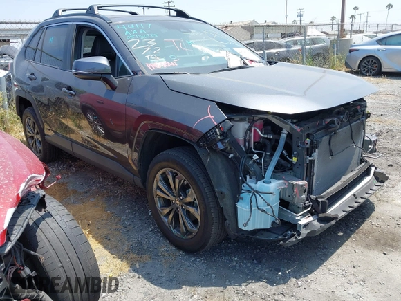 2023 Toyota RAV4 Hybrid XLE Premium with VIN 4T3B6RFV9PU117919, listed as a IAAI auction lot 42528322 with 27,236 mi miles and . Bid and sale history available at DreamBid. Image 1.