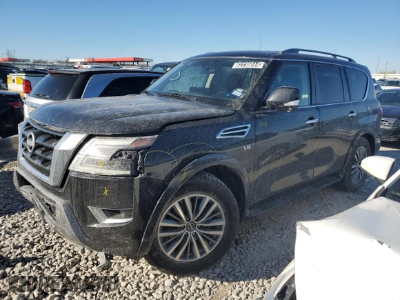 2022 Nissan Armada SL with VIN JN8AY2BA9N9393941, listed as a Copart auction lot 82236044 with 57,647 mi miles and Clean Title. Bid and sale history available at carsss.com. Image 1.