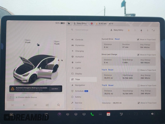 2022 Tesla Model Y Performance with VIN 7SAYGDEF0NF400560, listed as a IAAI auction lot 41783912 with 36,513 mi miles and . Bid and sale history available at DreamBid. Image 7.