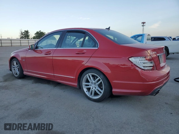 2012 Mercedes-Benz C 250 Sport with VIN WDDGF4HB7CR237214, listed as a Copart auction lot 55521725 with Not Provided miles and Salvage Title. Bid and sale history available at DreamBid. Image 2.