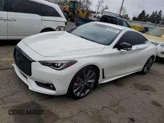 2022 Infiniti Q60 Red Sport 400 with VIN JN1FV7LK1NM660682, listed as a Copart auction lot 48749025 with 23,213 mi miles and Salvage title. Bid and sale history available at DreamBid. Image 1.