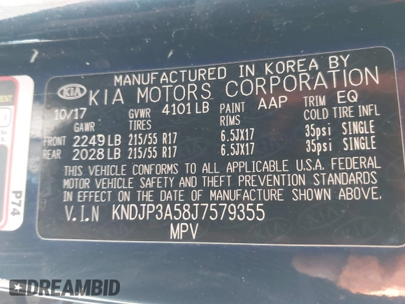 2018 Kia Soul + with VIN KNDJP3A58J7579355, listed as a IAAI auction lot 42144031 with 103,304 mi miles. Bid and sale history available at carsss.com. Image 9.