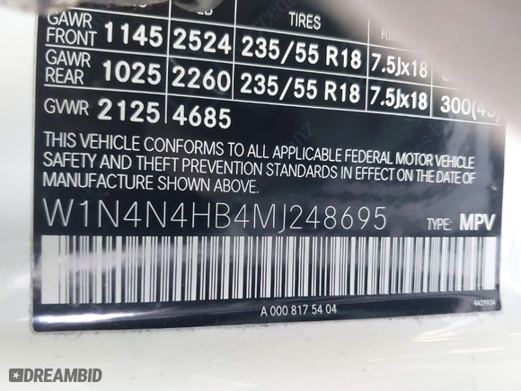2021 Mercedes-Benz GLA with VIN W1N4N4HB4MJ248695, listed as a IAAI auction lot 41643418 with 19,858 mi miles. Bid and sale history available at carsss.com. Image 9.