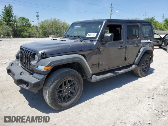 2024 Jeep Wrangler Sport S with VIN 1C4PJXDN4RW102311, listed as a Copart auction lot 56407235 with 23,851 mi miles and Salvage title. Bid and sale history available at DreamBid. Image 1.