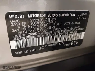 2024 Mitsubishi Outlander SE with VIN JA4J4VA88RZ018274, listed as a IAAI auction lot 41292162 with 8,421 mi miles. Bid and sale history available at carsss.com. Image 9.
