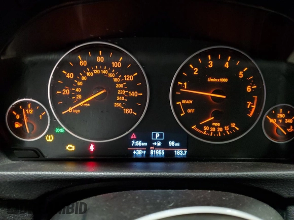 2016 BMW 3 Series 320i xDrive with VIN WBA8E5G59GNT94921, listed as a Copart auction lot 46319145 with 81,955 mi miles and Salvage Title. Bid and sale history available at carsss.com. Image 9.