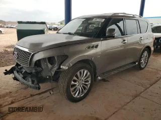 2015 Infiniti QX80 with VIN JN8AZ2NF6F9574212, listed as a Copart auction lot 48471245 with 128,628 mi miles and Salvage Title. Bid and sale history available at carsss.com. Image 1.