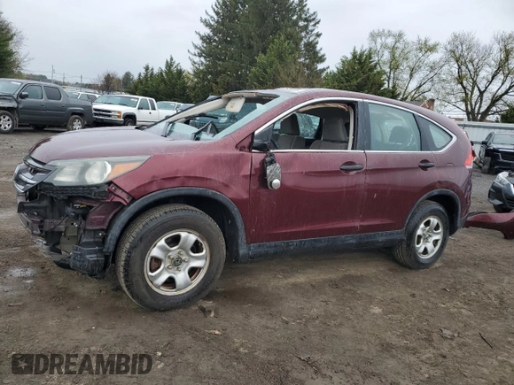 2013 Honda CR-V LX with VIN 5J6RM3H37DL033099, listed as a Copart auction lot 52578235 with 122,548 mi miles and Salvage Title. Bid and sale history available at carsss.com. Image 1.