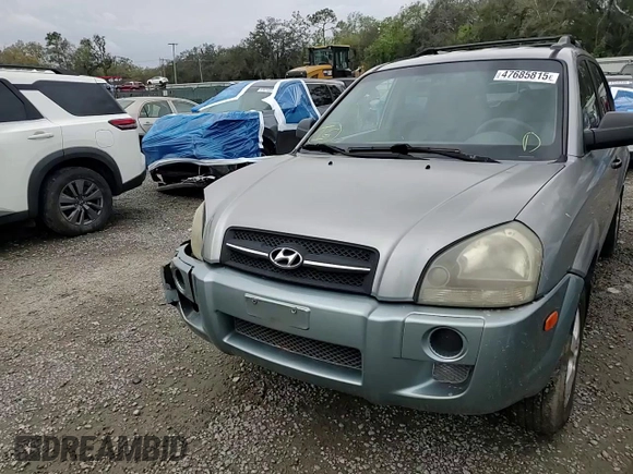 2005 Hyundai Tucson GL with VIN KM8JM12B05U223583, listed as a Copart auction lot 47685815 with 187,736 mi miles and Salvage Title. Bid and sale history available at carsss.com. Image 12.