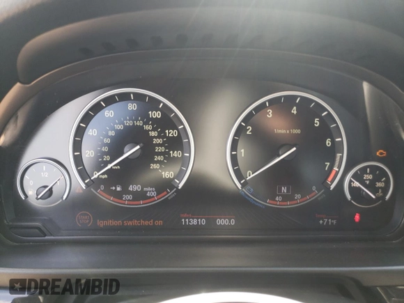 2013 BMW 5 Series 528i xDrive z VIN WBAXH5C51DDW13929, wystawiony jako Copart lot #55298965 z przebiegiem 113 810 mil mil oraz Szkoda całkowita • Salvage title. Historia ofert i sprzedaży dostępna na DreamBid. Obrazek 9.
