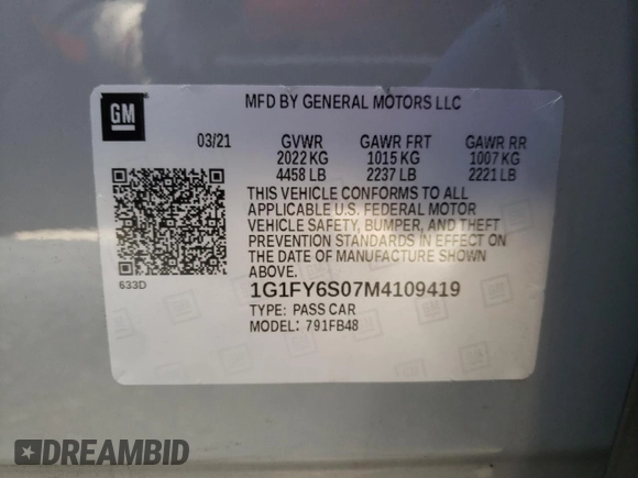 2021 Chevrolet Bolt EV LT with VIN 1G1FY6S07M4109419, listed as a Copart auction lot 71642352 with 20,087 mi miles. Bid and sale history available at carsss.com. Image 14.
