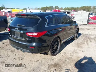 2014 Infiniti QX60 with VIN 5N1AL0MM0EC501867, listed as a IAAI auction lot 41157279 with 148,283 mi miles. Bid and sale history available at carsss.com. Image 4.