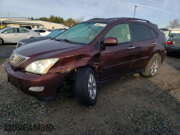 2009 Lexus RX 350 with VIN JTJGK31U199852195, listed as a Copart auction lot 86862714 with Not Provided miles and Salvage Title. Bid and sale history available at DreamBid. Image 1.