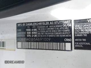 2005 Mercedes-Benz C 230 Kompressor с VIN WDBRN40J65A691009, выставлен на аукционе IAAI как лот 42763934 с пробегом 163 633 миль миль и . История ставок и продаж доступна на DreamBid. Изображение 9.