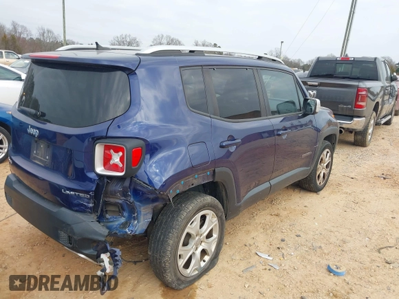 2017 Jeep Renegade Limited with VIN ZACCJBDB9HPE72768, listed as a IAAI auction lot 41506030 with 93,657 mi miles and . Bid and sale history available at DreamBid. Image 4.