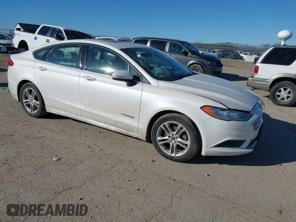 2018 Ford Fusion Hybrid SE with VIN 3FA6P0LU4JR152682, listed as a IAAI auction lot 41691305 with 142,059 mi miles. Bid and sale history available at carsss.com. Image 1.