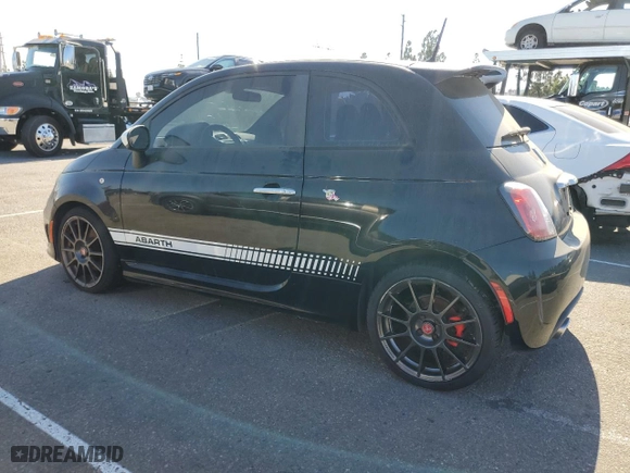 2015 FIAT 500 Abarth with VIN 3C3CFFFH4FT503476, listed as a Copart auction lot 69164964 with 124,238 mi miles and Clean Title. Bid and sale history available at carsss.com. Image 2.