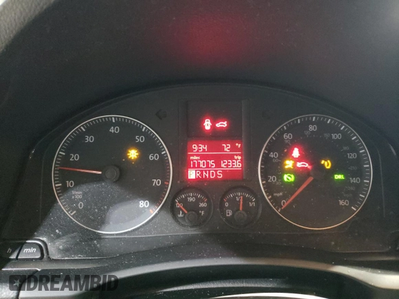 2009 Volkswagen Jetta SE with VIN 3VWRZ71K79M016032, listed as a Copart auction lot 59369445 with 177,075 mi miles and Salvage title. Bid and sale history available at DreamBid. Image 9.