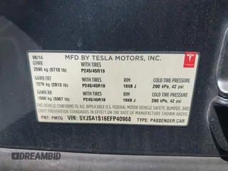 2014 Tesla Model S 60 z VIN 5YJSA1S16EFP40968, wystawiony jako IAAI lot #42331754 z przebiegiem 159 717 mil mil oraz . Historia ofert i sprzedaży dostępna na DreamBid. Obrazek 9.