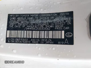 2016 Lexus RC 200t F Sport с VIN JTHHA5BC2G5003062, выставлен на аукционе IAAI как лот 42203917 с пробегом 162 588 миль миль и . История ставок и продаж доступна на DreamBid. Изображение 9.