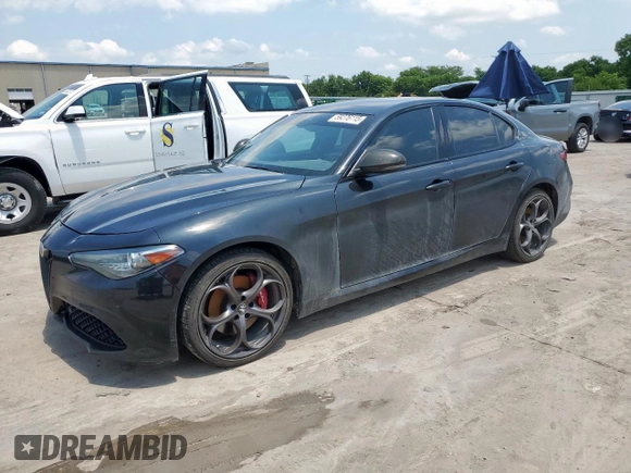 2021 Alfa Romeo Giulia Ti with VIN ZARFANBN7M7643882, listed as a Copart auction lot 59276115 with 44,782 mi miles and Salvage title. Bid and sale history available at DreamBid. Image 1.