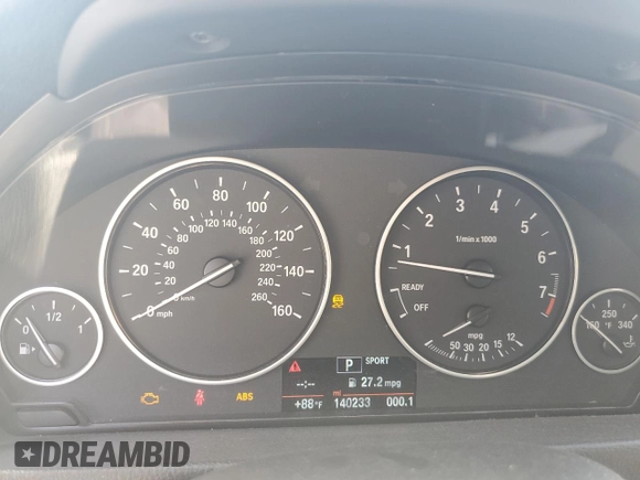 2014 BMW 3 Series 320i with VIN WBA3B1C50EP680059, listed as a Copart auction lot 53445255 with 140,233 mi miles and Salvage Title. Bid and sale history available at carsss.com. Image 9.