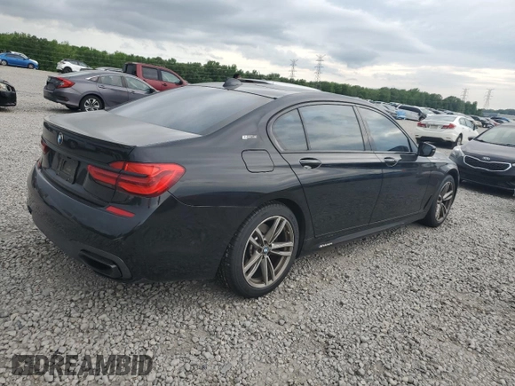 2018 BMW 7 Series 740e xDrive with VIN WBA7J2C59JB246238, listed as a Copart auction lot 53777335 with 76,642 mi miles and Salvage Title. Bid and sale history available at carsss.com. Image 3.