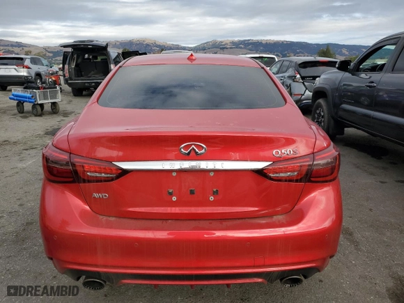 2018 Infiniti Q50 RED SPORT 400 with VIN JN1FV7AR6JM481502, listed as a Copart auction lot 79382084 with 74,095 mi miles and Salvage Title. Bid and sale history available at carsss.com. Image 6.