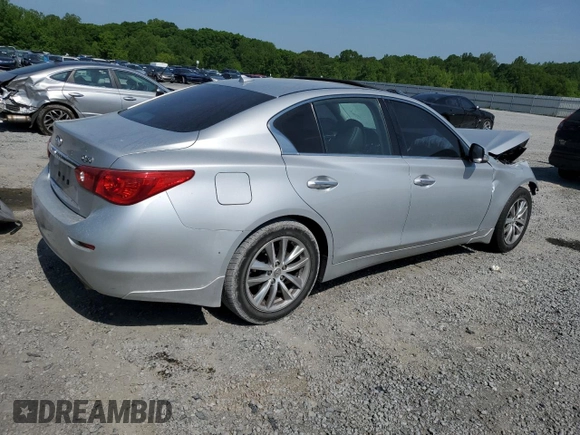 2015 Infiniti Q50 with VIN JN1BV7AR1FM391129, listed as a Copart auction lot 55142665 with 200,444 mi miles and Salvage title. Bid and sale history available at DreamBid. Image 3.