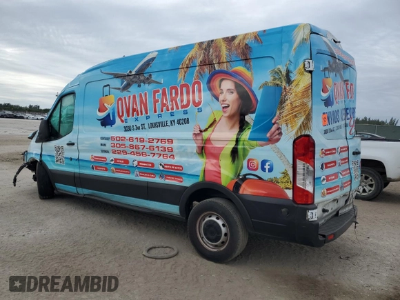 2020 Ford Transit Cargo with VIN 1FTBR1C88LKB49612, listed as a Copart auction lot 80644934 with 162,482 mi miles and Non repairable. Bid and sale history available at DreamBid. Image 2.